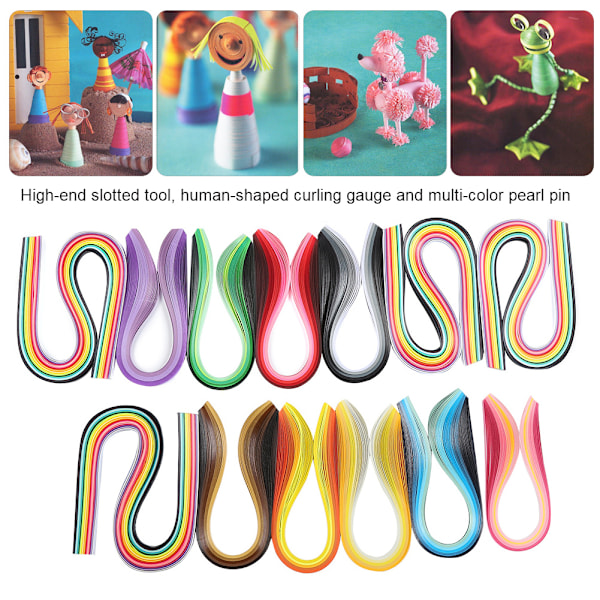 Papper Quilling Set Gradient Ramp Färgglad Scrip DIY Handgjord Konst Hantverk Verktygssats
