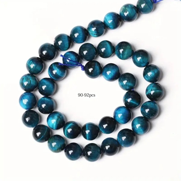 Blå tigeröga naturstenspärlor runda lösa rymdpärlor för smyckestillverkning DIY berlockarmband halsband 4MM