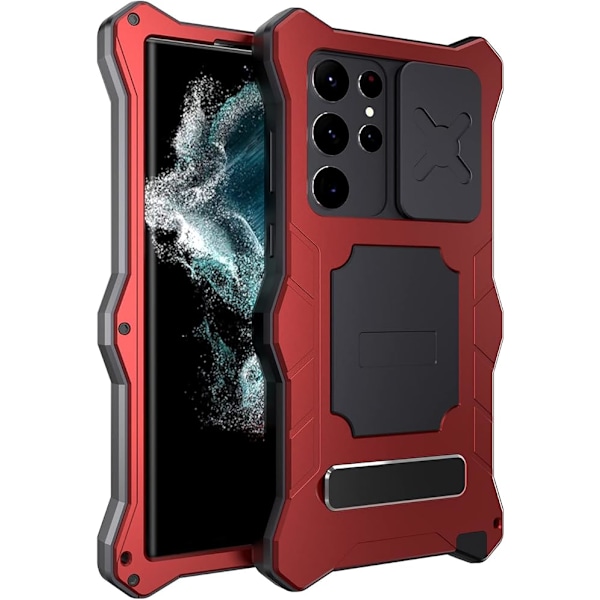 Kompatibel med Samsung S22Ultra Metall Deksel, Militærgrad Fallbeskyttende Deksel Full-Body Dobbelt Lag Robust Kraftig Telefon Deksel