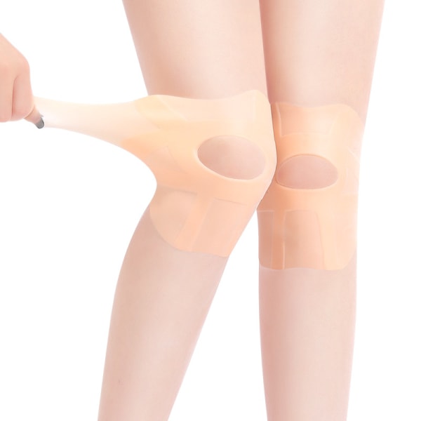 Silikonskydd för knän vid simning, speciella knäskydd för sport, vattentäta osynliga knäskydd för män och kvinnor för meniskskydd (hudfärg, M)