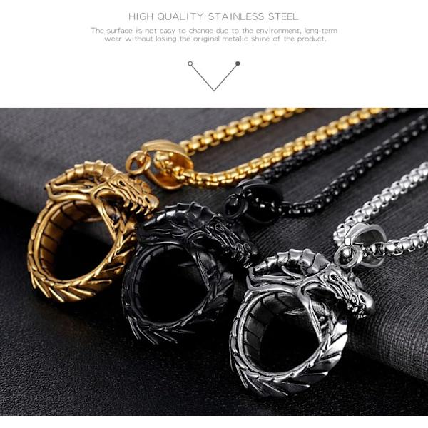 Kors Eternal Ring Vedhæng Halskæde Rustfrit Stål Vedhæng Halskæde til Mænd Kvinder Bedste Ven Halskæder Black Eternal Ring