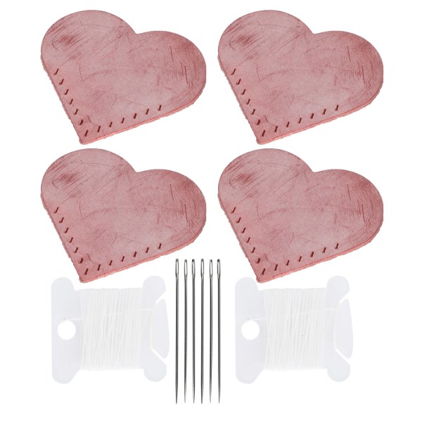 2 sarjaa sydämenmuotoisia kangaskulmamerkkejä DIY-nahkatavaroita ompelutarvikkeita Pink