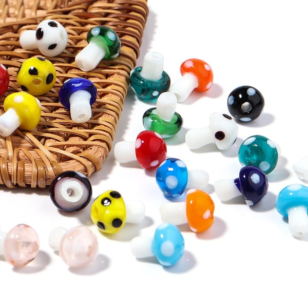 50 st svamp pärlor 14x10mm attraktiv dekorativ DIY färgad glasyr 1,55 mm hål svamp armband pärlor för smycken