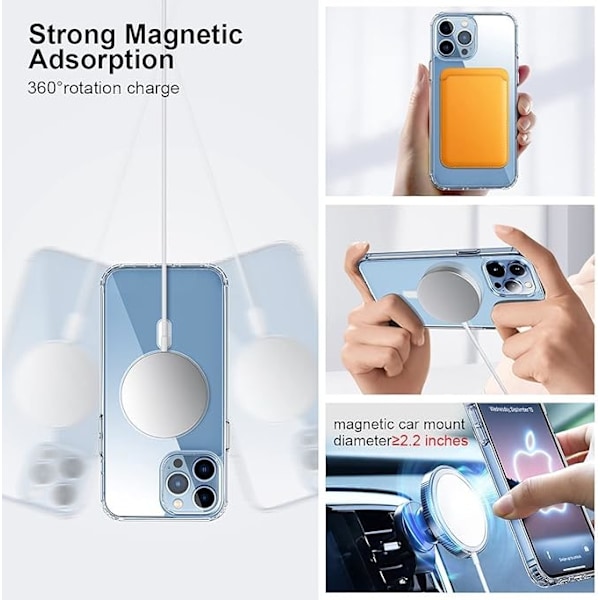 iPhone 12 Pro Max Kirkas Suojakuori, Yhteensopiva MagSafe- ja langattoman latauksen kanssa, Suojaava ja iskunkestävä muotoilu, Magneettinen ohut suojakuori.