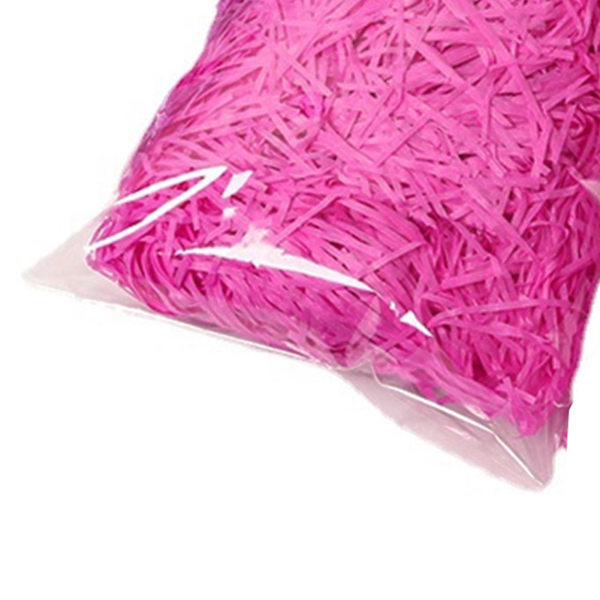 Pappersstrimlare Fyllning Utsökt Ljusa Färger Luktfri Raffia Fyllning Presentförpackning Stoppning för Presentförpackning Dekoration Rose Red 100g