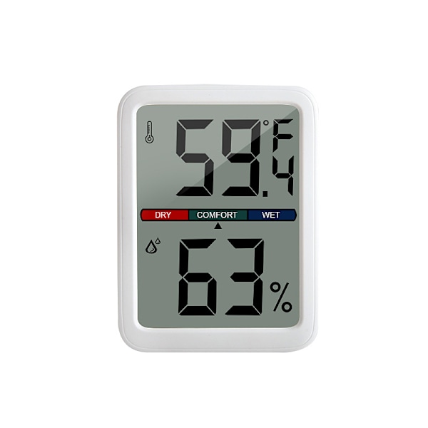Digital Hygrometer Termometer med Stor LCD-Skärm - Hög Noggrannhet Inomhustemperatur & Luftfuktighetsmätare för Hem, Kontor, Växthus white1pcs