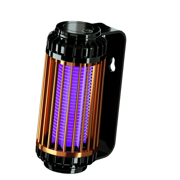 Elektrisk mygglampa Låg ljudnivå Fly Trap Repeller Väggmontering för inomhus utomhus Uppladdningsbar Black and Gold
