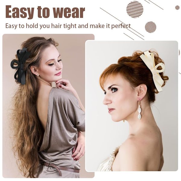Hårklemme for kvinner og jenter, 2 stk. Kjærlighet Stor sklisikker Sterk Metall Sommerfugl Hårklemmer Glitrende Hold Hårklemme Hair Bow 3Pcs