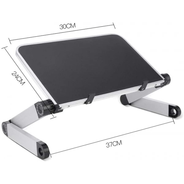 Vikbar Laptopställ Justerbart Ställ Aluminium Skrivbordsställ Universellt Bord Bärbart Ergonomiskt Ställ (Svart)