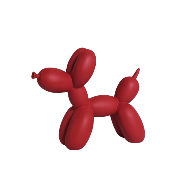 Hartsskulptur Ballonghund Heminredning för rum Skrivbordsdekoration (röd)