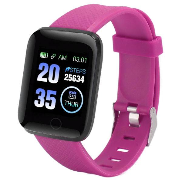 116 Plus Smart Watch 1,3 tums TFT färgskärm IP67 vattentät sport Smart Watch med Bluetooth meddelandepåminnelse Purple