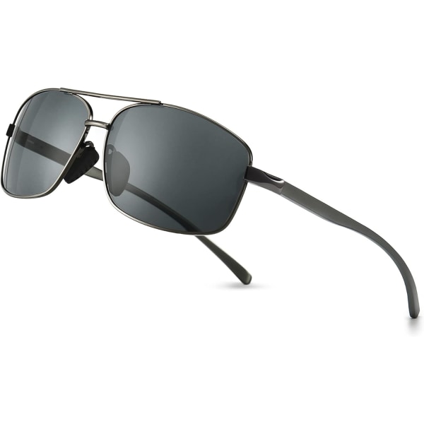Ultra lette rektangulære polariserede solbriller UV400 beskyttelse Gray Lens