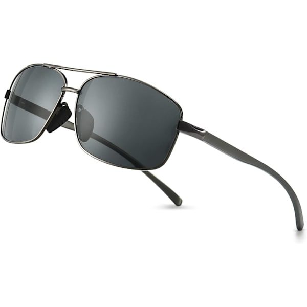 Ultra lette rektangulære polariserte solbriller UV400 beskyttelse Gray Lens
