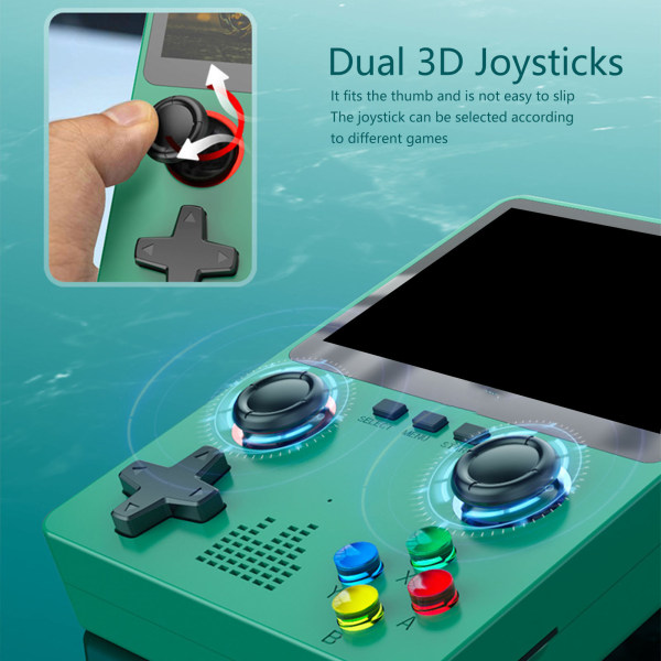 Handhållen spelkonsol Dubbel 3D joystick 3,5 tum IPS-skärm 11 simulator Retro bärbar spelkonsol med 32 GB minneskort