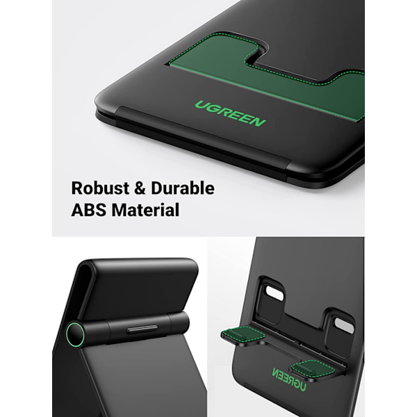 Justerbart Tabletstativ Telefonhållare Vikbart iPad Galaxy Tab Huawei MatePad Surface (Svart)