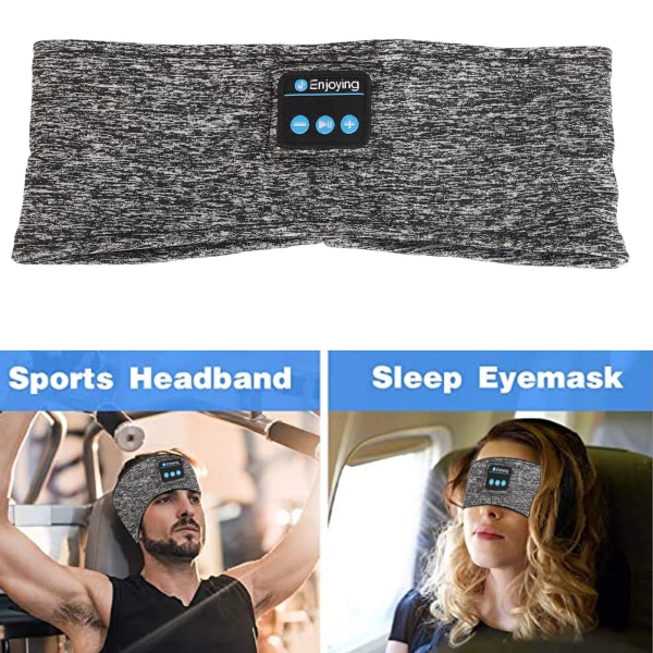 Sport Musik Pannband Bärbar USB Sleep Headphone BT Pannband för Sova Träning Jogga Resa Meditation Heather Grey