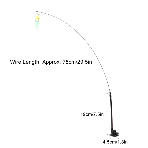 Interaktiv katteleke med fjær - morsom håndholdt katteleke med sugekopp for innendørs Green