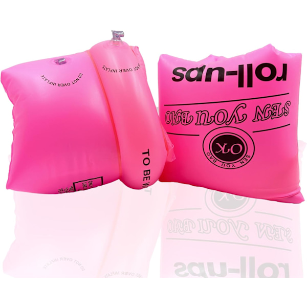 Dubbla Luftkuddar Uppblåsbara Armpuffar - Simarmringar för Barn 3 - 5, Småbarn & Vuxna, Perfekt Sommarpool Tillbehör pink 17*17cm