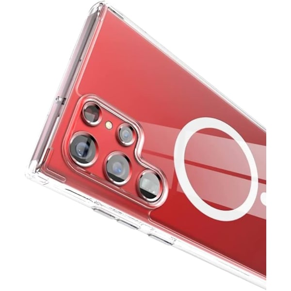 Encased Gennemsigtig Bagside til Samsung Galaxy S22 Ultra Cover, Magnetisk Telefon Cover Kompatibelt med Magsafe Opladning & Tilbehør
