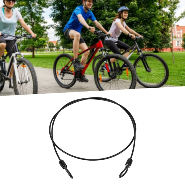 Cykelsport Intern stålvajer och extern säkerhetsslinga i plast Cykelskoterlås (svart)