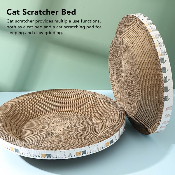 Cat Scratcher Bed Reptålig rund korrugerad Stor Cat Scratcher Pad boet för möbelskydd