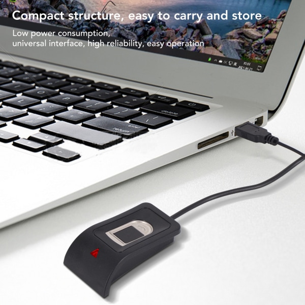 Fingeraftryksnøglelæser Kompakt struktur Auto Kalibreringsgenkendelse USB Fingeraftrykslæser til PC