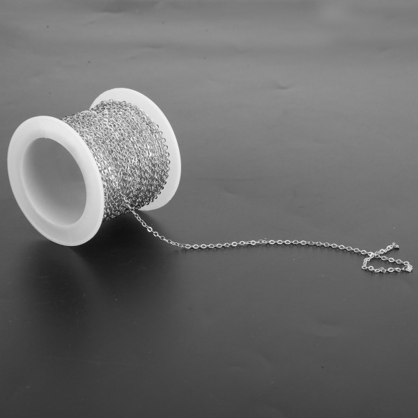 DIY smykker tilbehør 10 meter kryss O flat kjede spole bulk for armbånd halskjede forlenger sølv 2.2x1.8x0.3mm