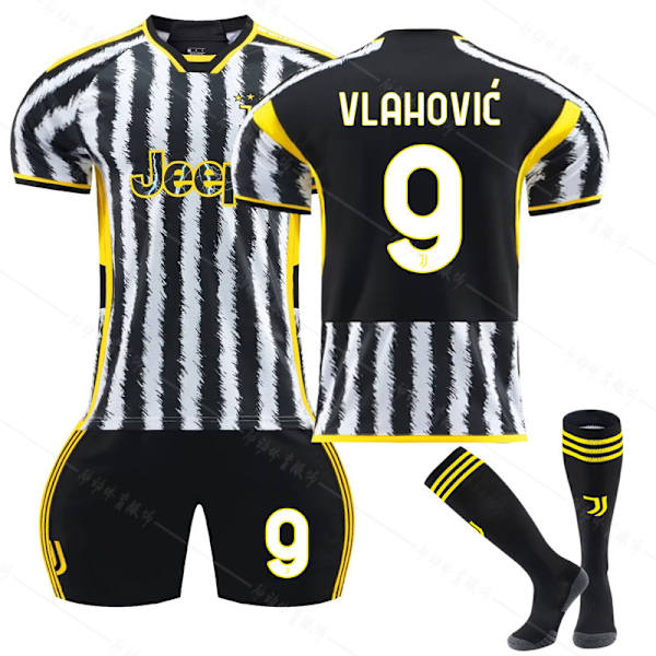 23/24 Juventus Hjemmefotballdraktsett med sokker 9 VLAHOVIC #26