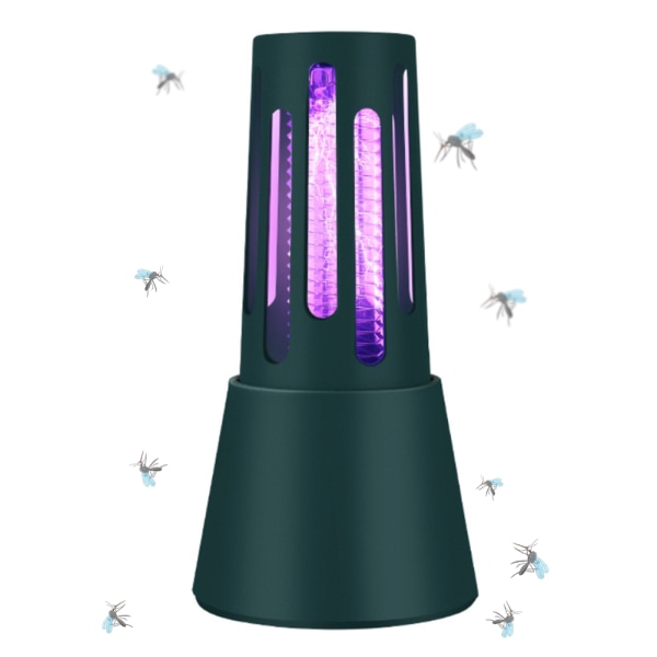 Buggfälla USB Uppladdningsbar 360° Myggdödare LED Lykta för Inomhus Utomhus Hem Trädgård Uteplats Camping Green
