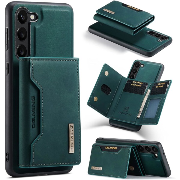 2-i-1 delat case, magnetisk korthållare Case för Samsung med avtagbar korthållare Green Samsung Galaxy S21 FE