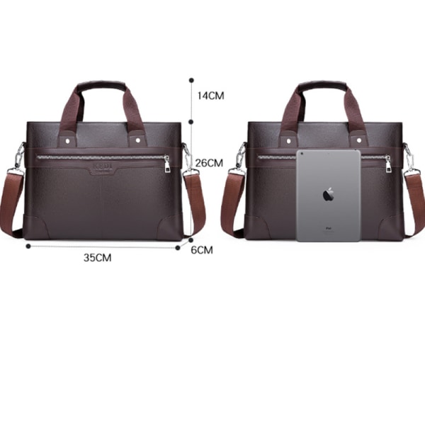 1st Herrväska, Crossbody-väska med enkel axel, Horisontell datorväska, Enkelaxelväska för män, Crossbody-väska (brun)