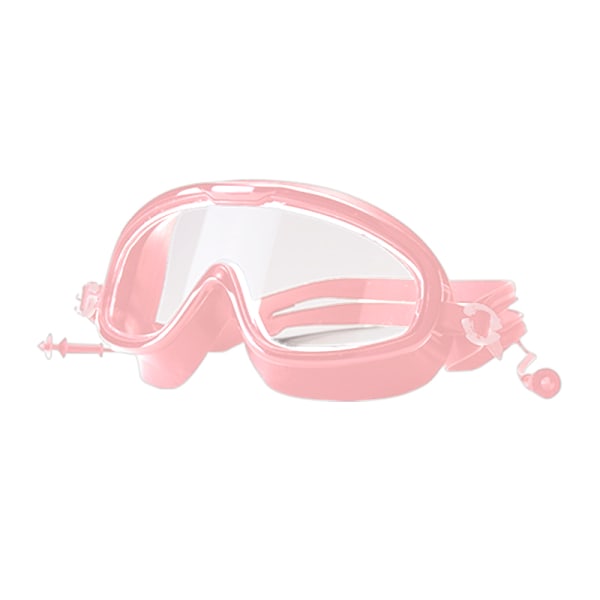 Stor innfatning Høykvalitets svømmebriller Vanntett tåketett HD svømmebriller for menn kvinner Rosa