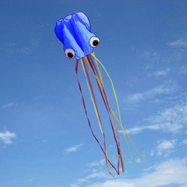 Kite Pakke 3 Farver Smuk Stor Let Flyver Drage til Børn-Software Blæksprutte-Den er Stor! 31 Tommer Bred med Lang Hale 157 Tommer Lang-Perfekt til Strand