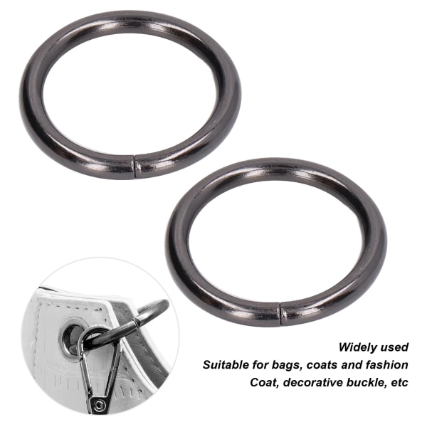 50 stk. metalringe 15x3mm jernmateriale robust holdbar multifunktionel udsøgt O-ringe metal Gray