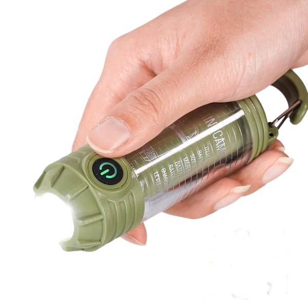 Uppladdningsbar LED Campinglykta Ficklampa - 6 Lägen Stark med Rött Ljus Bärbar för Orkanvandring & Nödsituationer Green