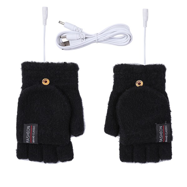 Håll dig varm och skön hela vintern med USB-uppvärmda handskar för kvinnor och män!（svart）