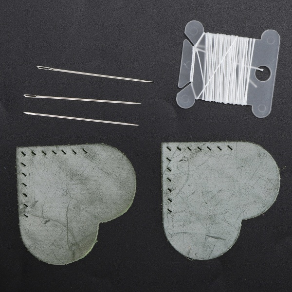 2 sarjaa sydämenmuotoisia kangaskulmamerkkejä DIY-nahkatavaroita ompelutarvikkeita Mint Green