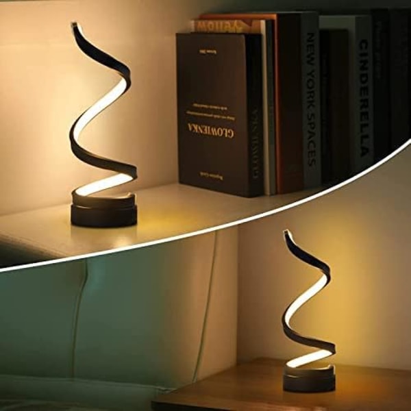 Spiral LED-skrivbordslampa dimbar varmvit