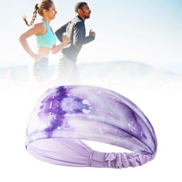 Yoga Workout Hovedbånd Fashionable Tie Dye Svedabsorption Bred Hovedbånd til Fitness Løb Cykling Blue