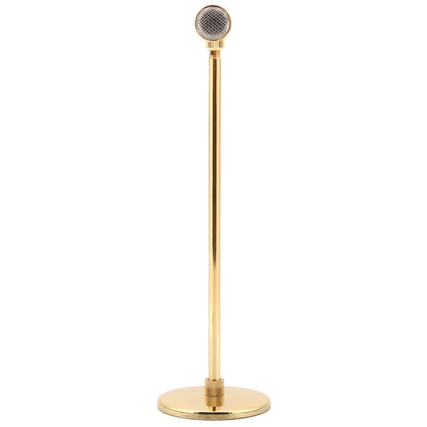 Kobber Gullbelagt Mikrofon Modell Mikrofon Håndverk Ornamenter Musikk Instrument Modell 16-22cm
