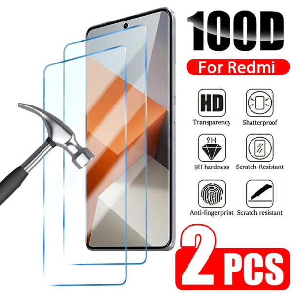 2ST Sceeen-skydd för Redmi Note 8 Pro härdat glas