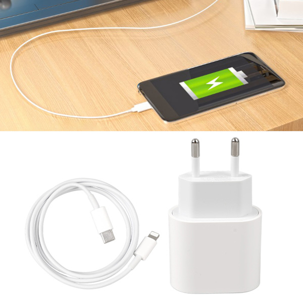 20 W:n puhelimen lataussovitin, tyyppi C - IOS-liitäntäkaapeli, nopea PD-seinälatauspistoke 3,3 jalan latauskaapelilla iPhonelle, EU-pistoke 100-240 V