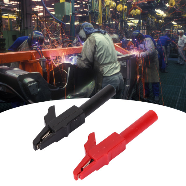 10st bilbatteriklämma Röd Svart 15A Säkerhet PA-isolerad elektrisk kabelklämma för 4mm bananplugg