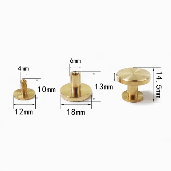 10 sarjaa kirjansidontakierre helposti sidottava purettava tukeva DIY-kirjanpidon niitit nahkatöihin Kirjanpito 13x18mm