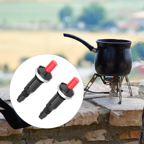2-pak Trykknap Piezo Tænder, Universal Gnisttænding Udskiftning til Gasgrill, Pejs, Ovn, Sort 2