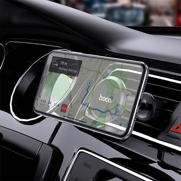 hoco. CA69 Zhixing aluminiumlegering udvidet version luftudtag magnetisk suge bilholder bil mobiltelefon navigationsholder