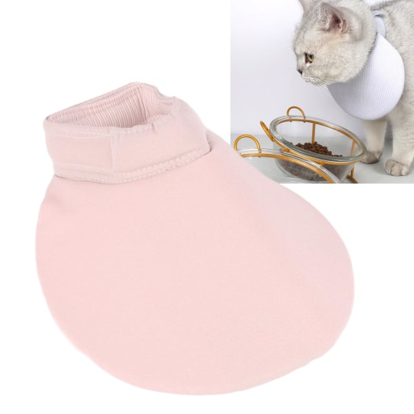 Blødt og let justerbart kæledyrssmæk forhindrer slikning og bid med krog- og løkke lukning Kattespyt håndklæde M størrelse lys Pink