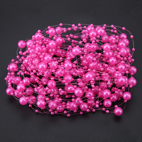 10M Fiskegarn Kunstige Perler Perlekæde DIY Bryllup Fest Dekoration Rose red