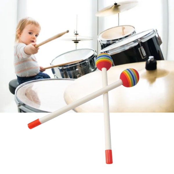 Børnetrommestikker Farverig slikkepind Rund trommestav Plasthåndslagstang til børn Musikinstrumenter Værktøj Farverig