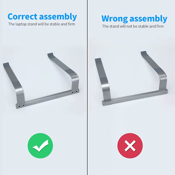 Ergonomiskt laptopställ med stabil kylningsdesign, justerbar höjd för bekväm visning, passar 12-16 tums bärbara datorer, perfekt för grey